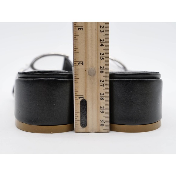 Verano Rio Sandals Womens 7.5 Black Rhinestones Slides Open Toe Block Heel - Picture 9 of 10